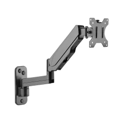 Online SIIG High Premium Aluminum Gas Spring Wall Mount - Single Monitor Arm, Up to 32", Black (CE-MT2L12-S1)