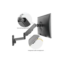Online SIIG High Premium Aluminum Gas Spring Wall Mount - Single Monitor Arm, Up to 32