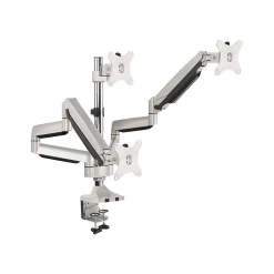 SIIG Triple Monitor Aluminum Gas Spring Desk Mount - 13" to 32" Arm, Up, Silver (CE-MT3611-S1)