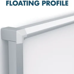 Dry Erase*Quartet Silhouette™ Total Erase® Dry-Erase Whiteboard, Silver Aluminum Frame, 39