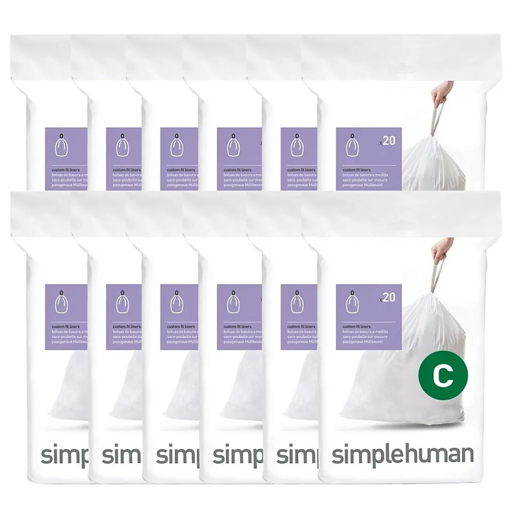 3.2 Gallon Trash Bag, Low Density, White (CW0252)<simplehuman Discount