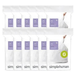 Code G -8 Gallon Trash Bag, 6.5" x 8.9", Low Density, 1.2 mil, White, 240 Bags/Box (CW0257)<simplehuman Discount