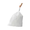 Code N 13 Gallon Trash Bag, 22.8" x 31.5", Low Density, 30 mic, White, 200 Bags/Box (CW0275)<simplehuman Online