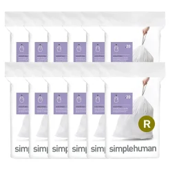 Code R 2.6 Gallon Trash Bag, Low Density, White, 240 Bags/Box (CW0253)<simplehuman