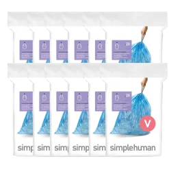Code V Custom Fit Drawstring Blue Recycling Trash Bag Liner, 16-18 Liter/4.2-4.8 Gallon, 240 Count<simplehuman Discount