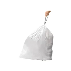 Code X 21 Gallon Trash Bag, 26" x 34.6", Low Density, 34 Mic, White, 200 Bags/Box (CW0273)<simplehuman New