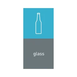 Labels|simplehuman Glass Magnetic Sorting Label, 8" x 4", Blue/Gray, 2/Pack (KT1175)