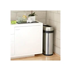 Indoor Trash Can with Lid, Brushed Stainless Steel, 13 Gallon (CW1467)<simplehuman Sale