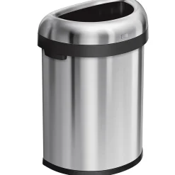 Semi-Round Open Trash Can, Heavy-Gauge Brushed Stainless Steel, 21 Gallon (CW1473)<simplehuman Outlet