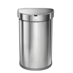 Semi-Round Sensor Trash Can with Liner Pocket, Brushed Stainless Steel, 12 Gallon (ST2009)<simplehuman Best
