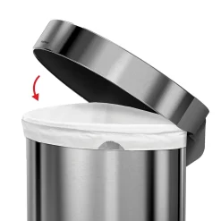 Semi-Round Sensor Trash Can with Liner Pocket, Brushed Stainless Steel, 12 Gallon (ST2009)<simplehuman Best