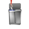 Stainless Steel Dual Compartment Recycling Step Can, 15.3 gal, Metallic (CW2025)<simplehuman