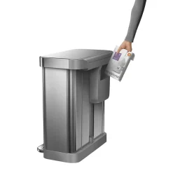 Stainless Steel Dual Compartment Recycling Step Can, 15.3 gal, Metallic (CW2025)<simplehuman