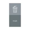 Labels|simplehuman Trash Magnetic Sorting Label, 8" x 4", Gray/Light Gray, 2/Pack (KT1170)