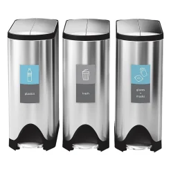 Labels|simplehuman Trash Magnetic Sorting Label, 8" x 4", Gray/Light Gray, 2/Pack (KT1170)