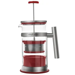 Simpli Press 34-Ounce Coffee Press, Red (SIM34ORED)