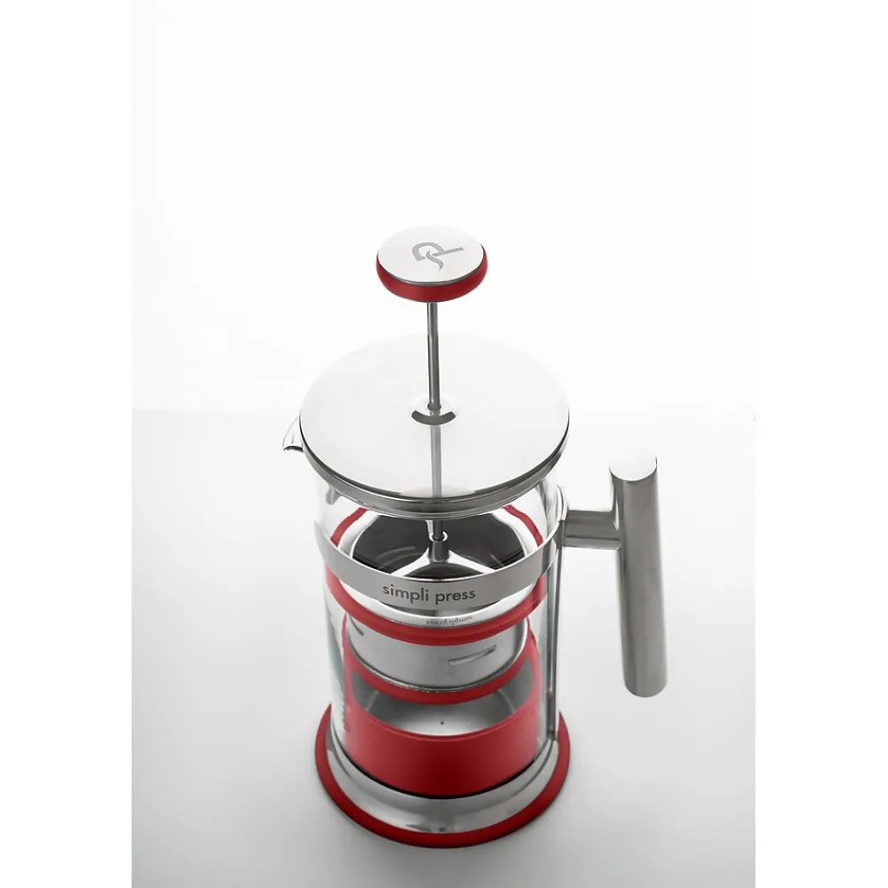 Simpli Press 34-Ounce Coffee Press, Red (SIM34ORED)