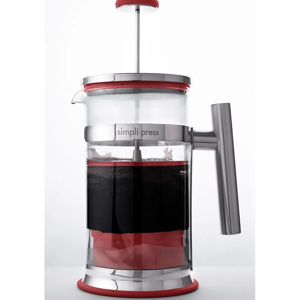 Simpli Press 34-Ounce Coffee Press, Red (SIM34ORED)