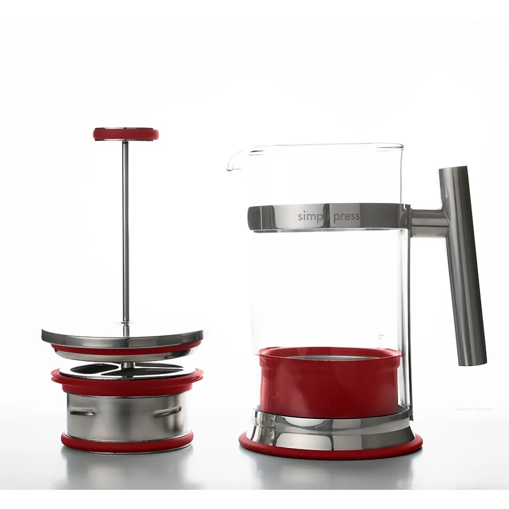 Simpli Press 34-Ounce Coffee Press, Red (SIM34ORED)