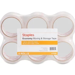 Discount Staples Simply™ Economy Grade Packaging Tape, 1.89" x 54.7 Yds, Clear, 6/Rolls (ST-A18SIMP)