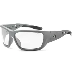 Skullerz BALDR-AF Safety Glasses, Anti-Fog Clear Lens, Matte Gray (57103)