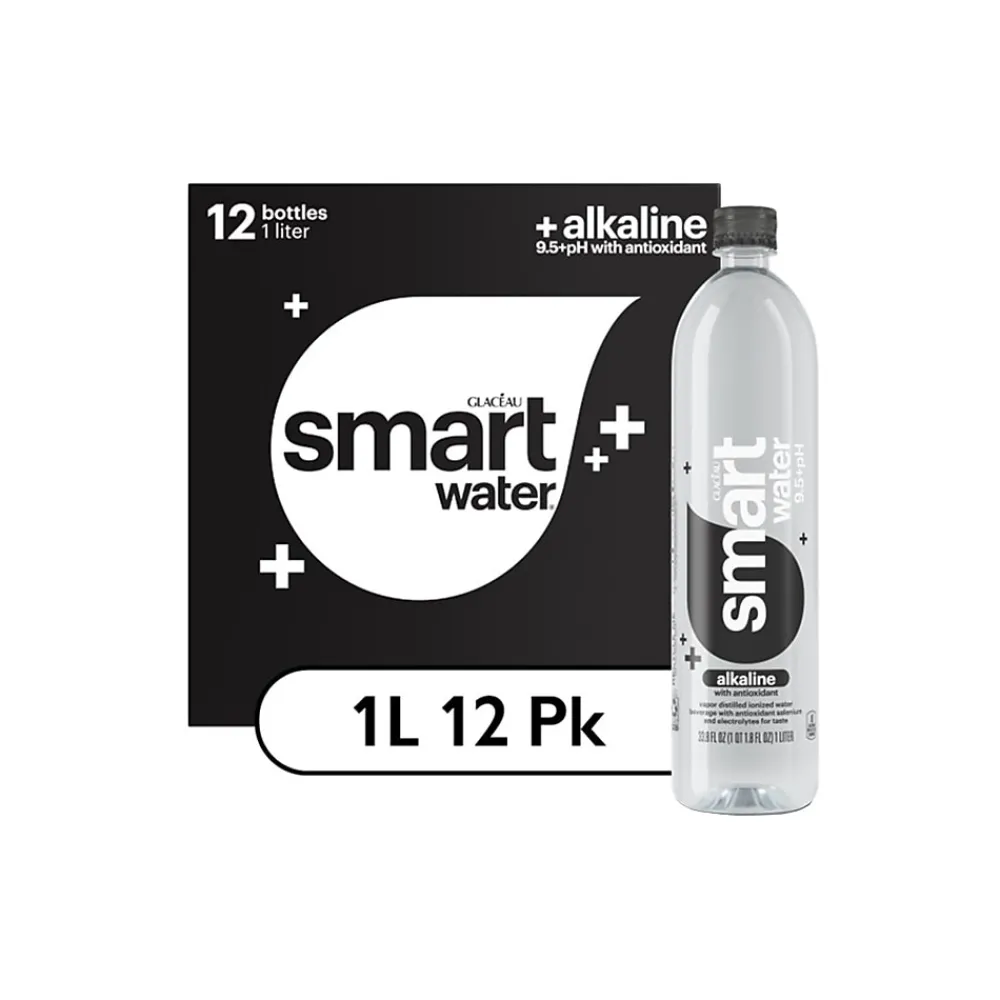 smartwater alkaline with antioxidant Water, 33.81 fl. oz., 12 Bottles/Pack (786162411167)