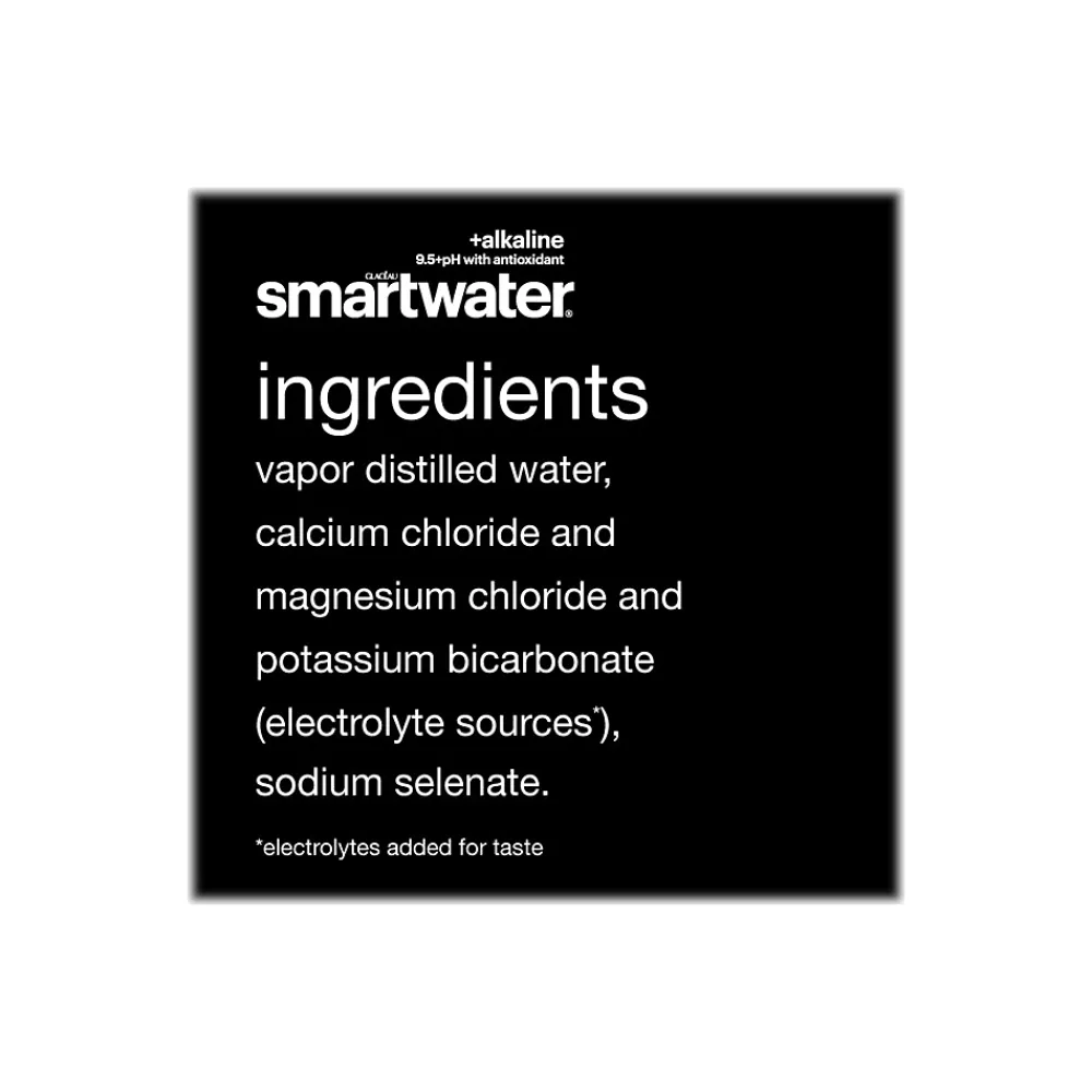 smartwater alkaline with antioxidant Water, 33.81 fl. oz., 12 Bottles/Pack (786162411167)