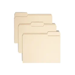 File Folders|Smead 100% Recycled File Folders, 1/3-Cut Tab, Letter Size, Manila, 100/Box (10339)