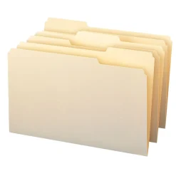 File Folders|Smead 100% Recycled File Folders, 1/3-Cut Tab, Legal Size, Manila, 100/Bx (15339)