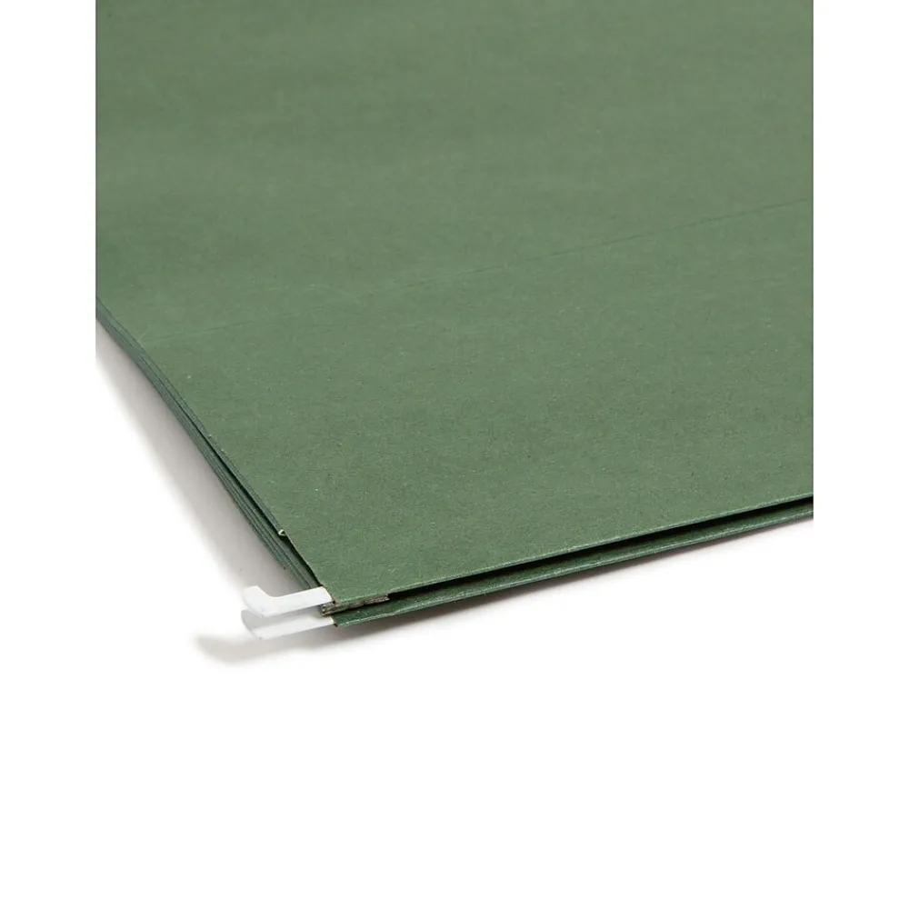 Hanging File Folders|Smead 100% Recycled Hanging File Jacket, 3 1/2" Expansion, Letter Size, Standard Green, 10/Box (64226)