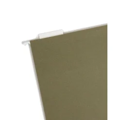 Hanging File Folders|Smead 100% Recycled Hanging File Folders, 1/5-Cut Adjustable Tab, Letter Size, Standard Green, 25/Box (65001)