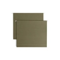 Hanging File Folders|Smead 100% Recycled Hanging File Folders, 2" Expansion, Letter Size, Standard Green, 25/Box (65090)