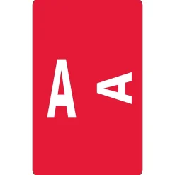 Labels|Smead AlphaZ ACCS Color-Coded Alphabetic Labels, A, Label Sheet, Red, 100/Pk (67171)