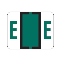 Labels|Smead BCCR Color Coded Alphabetic Labels, E, Dark Green, 500/Roll (67075)
