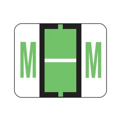 Labels|Smead BCCR Color Coded Alphabetic Labels, M, Light Green, 500/Roll (67083)