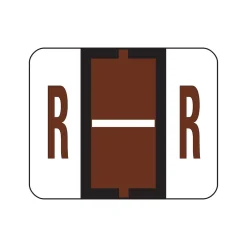 Labels|Smead BCCR Color Coded Alphabetic Labels, R, Brown, 500/Roll (67088)