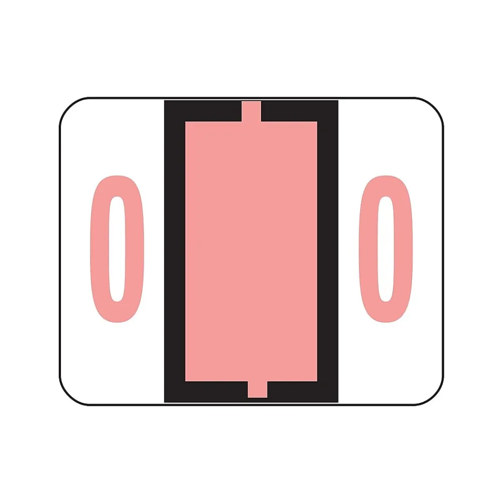 Labels|Smead BCCRN Color Coded Numeric Labels, 0, Pink, 500/Roll (67370)