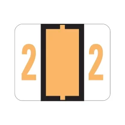 Labels|Smead BCCRN Color Coded Numeric Labels, 2, Light Orange, 500/Roll (67372)