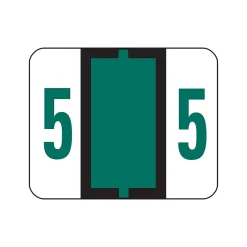 Labels|Smead BCCRN Color Coded Numeric Labels, 5, Dark Green, 500/Roll (67375)