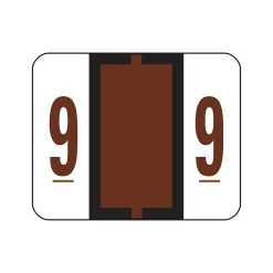 Labels|Smead BCCRN Color Coded Numeric Labels, 9, Brown, 500/Roll (67379)