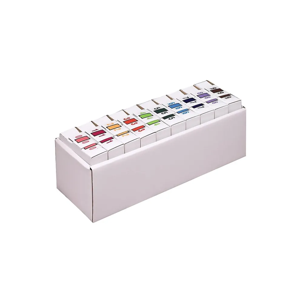 Labels|Smead BCCRN Color Coded Numeric Labels - 0-9, 1.25" x 1", Assorted Colors, 500/Roll (67380)