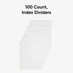 Dividers|Smead Blank Dividers, 5-Tab, White, 20 Sets/Box (89415)