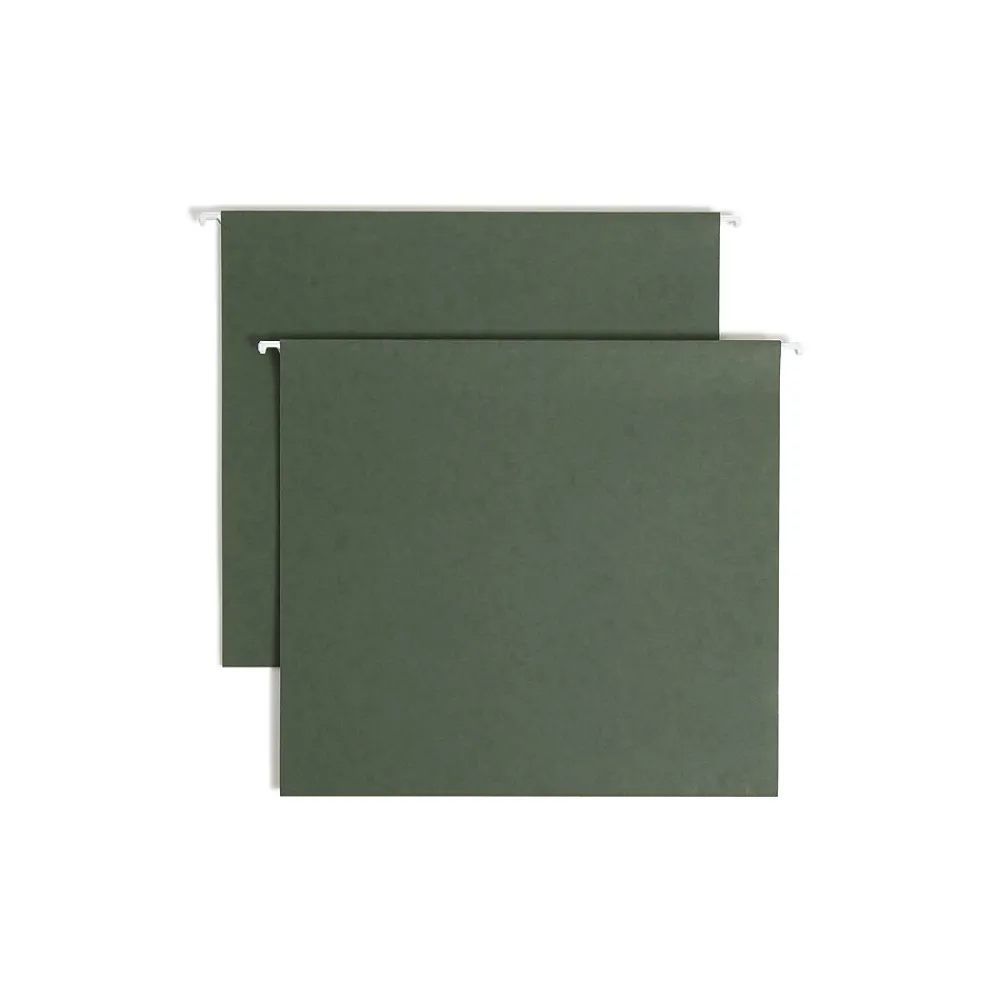 Hanging File Folders|Smead Box Bottom Hanging File Folders, 3" Expansion, Letter Size, Standard Green, 25/Box (64279)