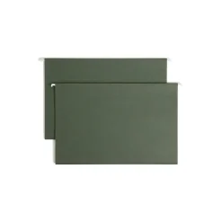 Hanging File Folders|Smead Box Bottom Hanging File Folders, 1" Expansion, Legal Size, Standard Green, 25/Box (64339)