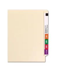 File Folders|Smead End Tab 100% Recycled File Folder, Shelf-Master Reinforced Straight-Cut Tab, Letter Size, Manila, 100/Box (24160)