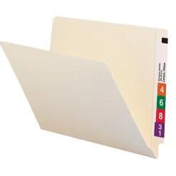 File Folders|Smead End Tab 100% Recycled File Folder, Shelf-Master Reinforced Straight-Cut Tab, Letter Size, Manila, 100/Box (24160)