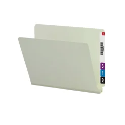 File Folders|Smead End Tab Pressboard File Folder, Straight-Cut Tab, 2" Expansion, Letter Size, Gray/Green, 25/Box (26210)