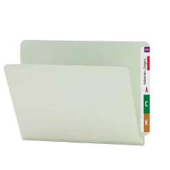 File Folders|Smead ® End Tab Pressboard File Folder, Straight-Cut Tab, 1" Expansion, Letter Size, Gray/Green, 25/Box (26200)