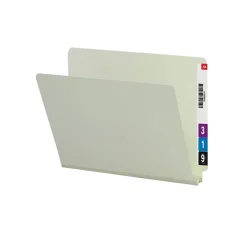 File Folders|Smead End Tab Pressboard File Folder, Straight-Cut Tab, 2" Expansion, Letter Size, Gray/Green, 25/Box (26210)