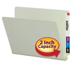 File Folders|Smead End Tab Pressboard File Folder, Straight-Cut Tab, 2